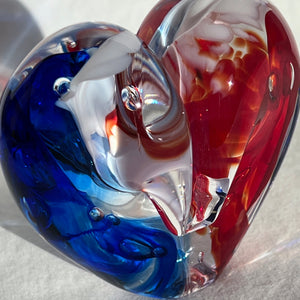 3 inches tall - Blown Glass Jewel Tone Heart