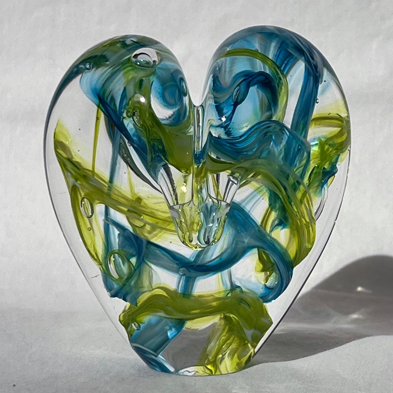 3.5 inches tall - Blown Glass Ultra Bright Heart