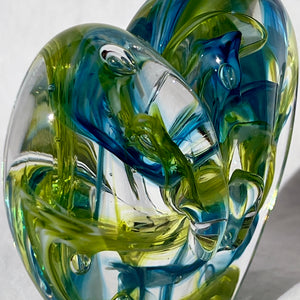 3.5 inches tall - Blown Glass Ultra Bright Heart