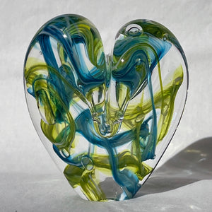 3.5 inches tall - Blown Glass Ultra Bright Heart