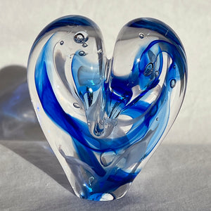 3.5 inches tall - Blown Glass Jewel Tone Heart