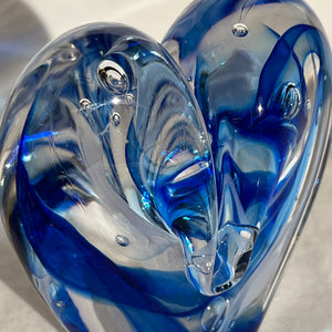 3.5 inches tall - Blown Glass Jewel Tone Heart