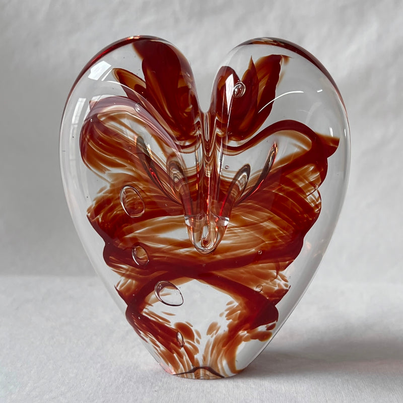 3.5 inches tall - Blown Glass Jewel Tone Heart