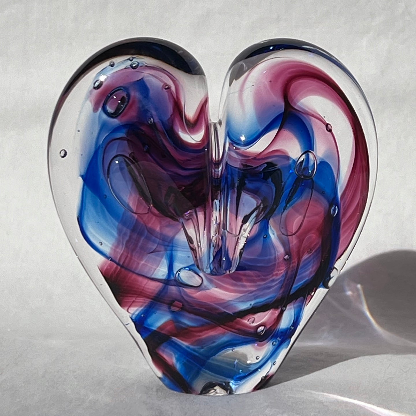 3.5 inches tall - Blown Glass Jewel Tone Heart