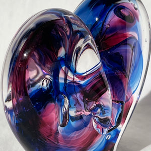 3.5 inches tall - Blown Glass Jewel Tone Heart