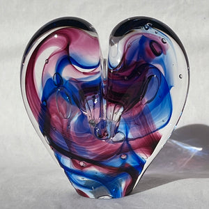 3.5 inches tall - Blown Glass Jewel Tone Heart