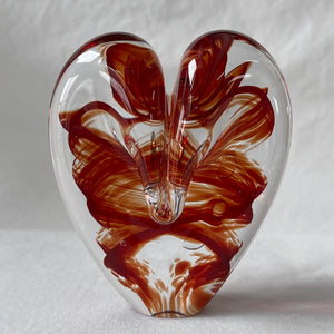 3.5 inches tall - Blown Glass Jewel Tone Heart