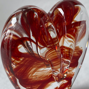 3.5 inches tall - Blown Glass Jewel Tone Heart