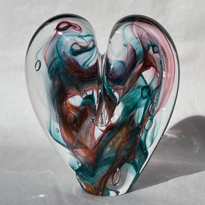 4 inches tall - Blown Glass Ultra Bright Heart