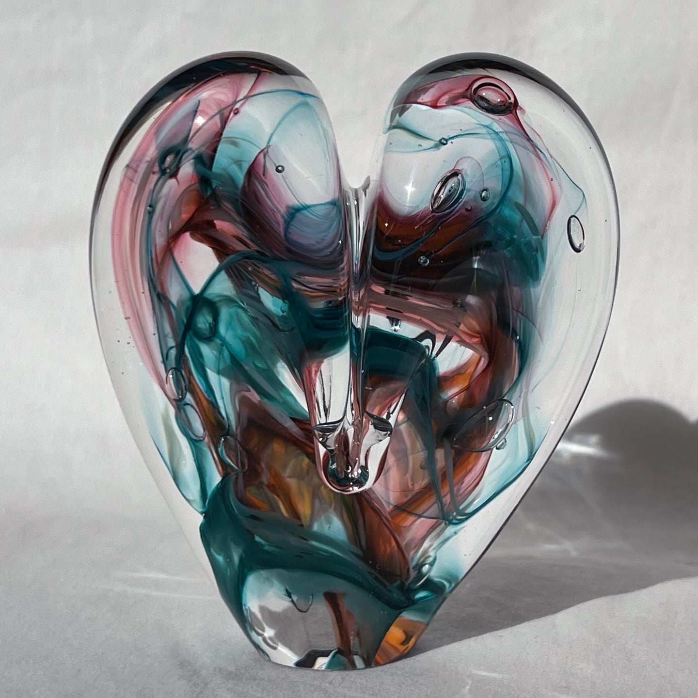 4 inches tall - Blown Glass Ultra Bright Heart