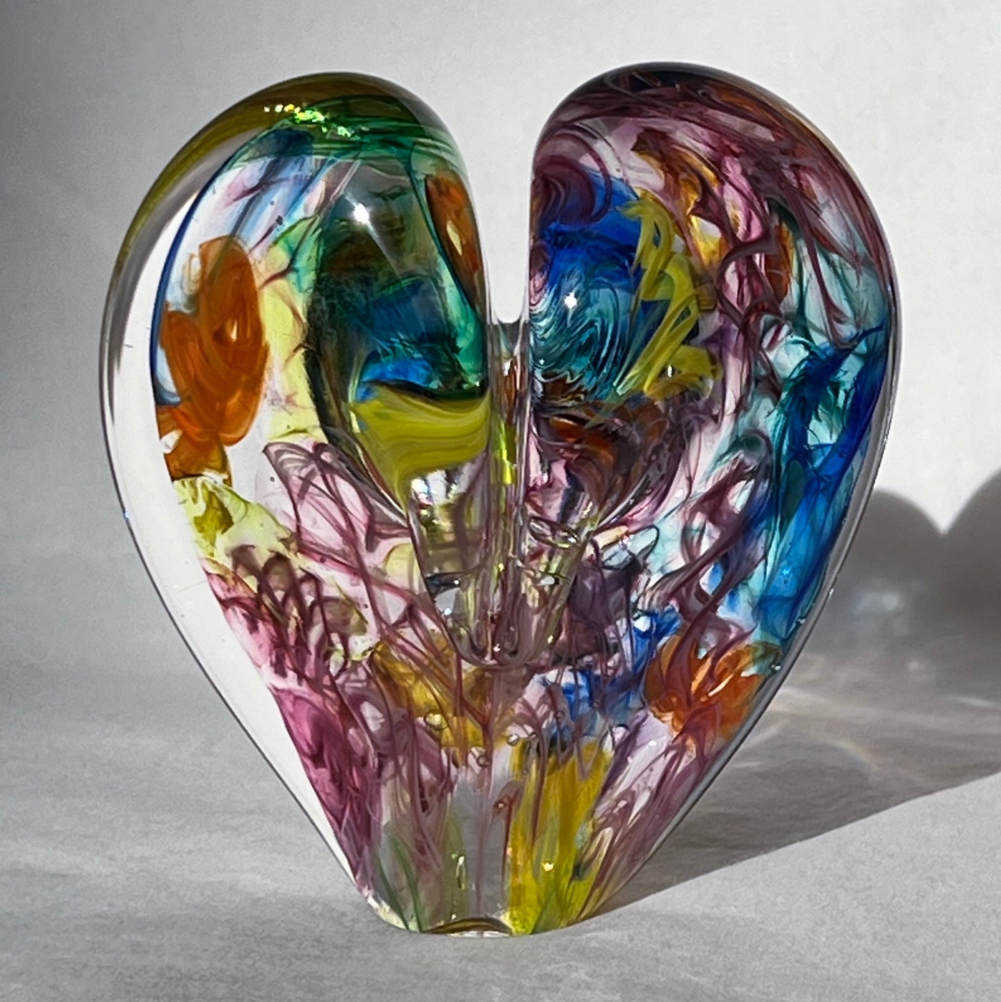 4 inches tall - Blown Glass Ultra Bright Heart