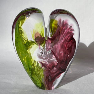 4 inches tall - Blown Glass Ultra Bright Heart