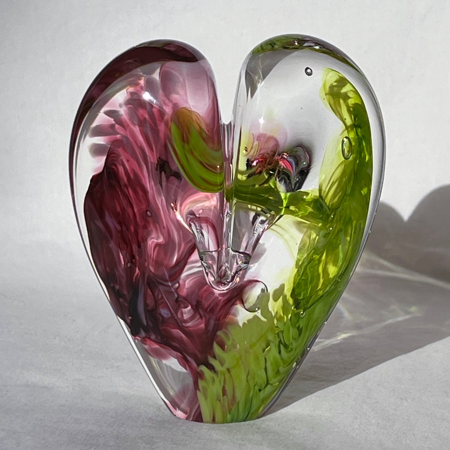 4 inches tall - Blown Glass Ultra Bright Heart