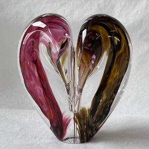 4 inches tall - Blown Glass Ultra Bright Heart