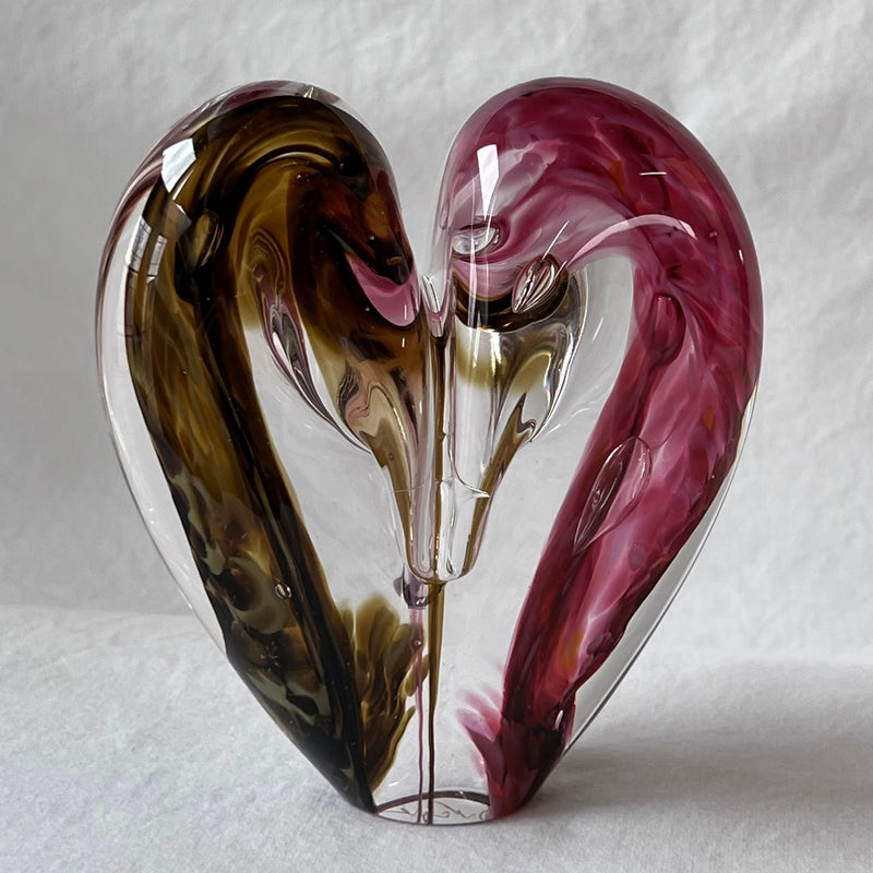 4 inches tall - Blown Glass Ultra Bright Heart