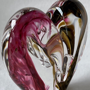 4 inches tall - Blown Glass Ultra Bright Heart