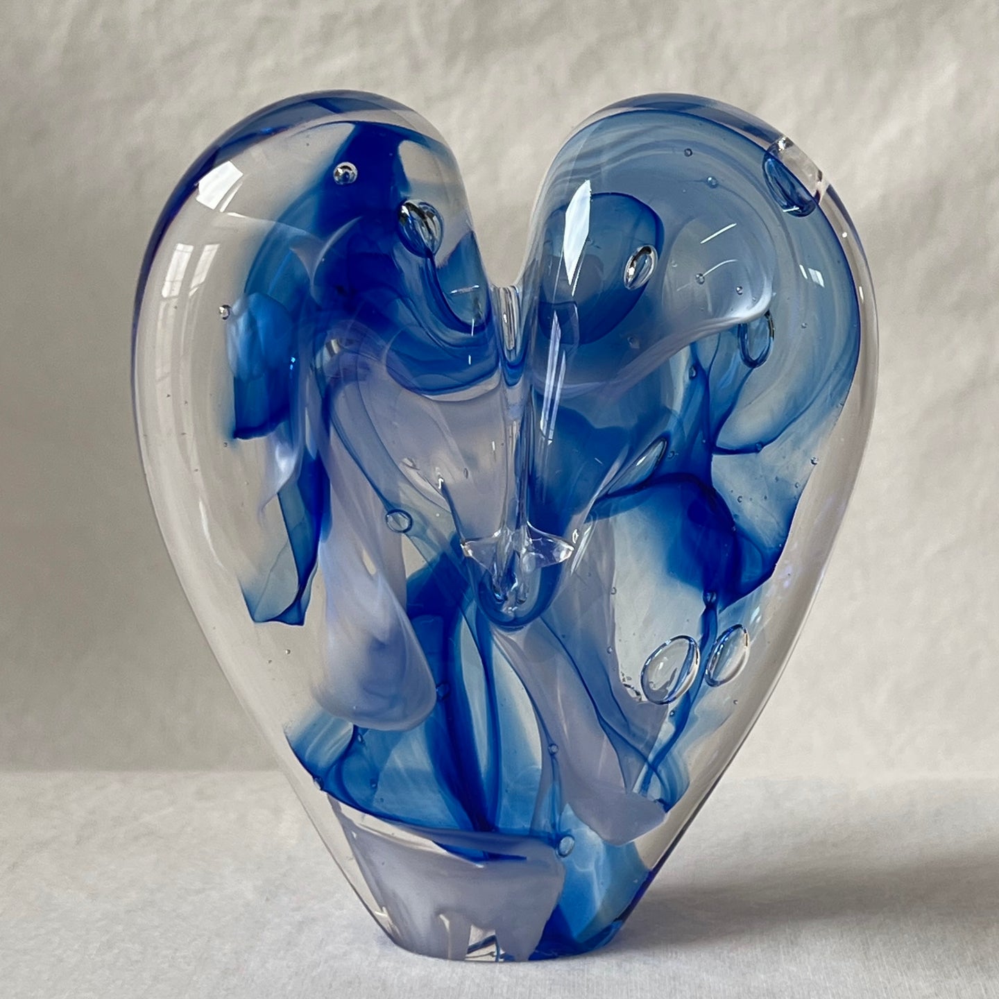 4 inches tall - Blown Glass Jewel Tone Heart