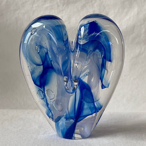4 inches tall - Blown Glass Jewel Tone Heart