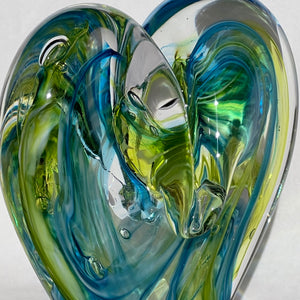 4.5 inches tall - Blown Glass Ultra Bright Heart