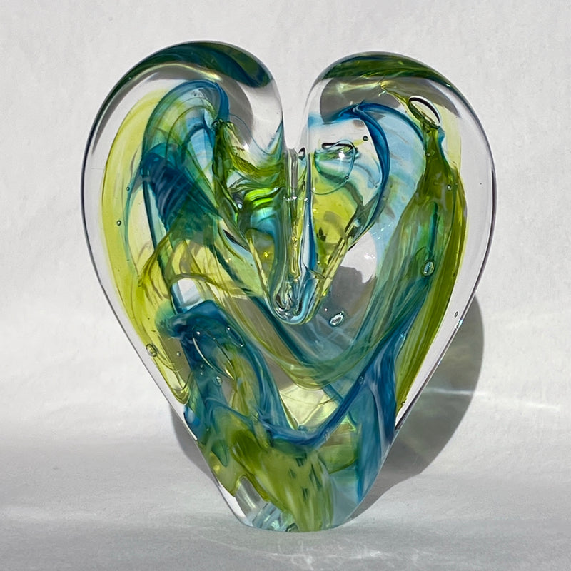 4.5 inches tall - Blown Glass Ultra Bright Heart