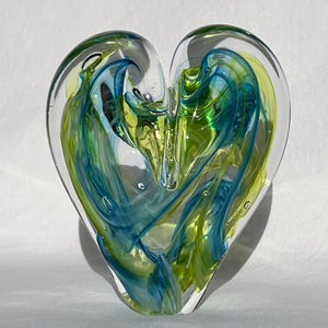 4.5 inches tall - Blown Glass Ultra Bright Heart