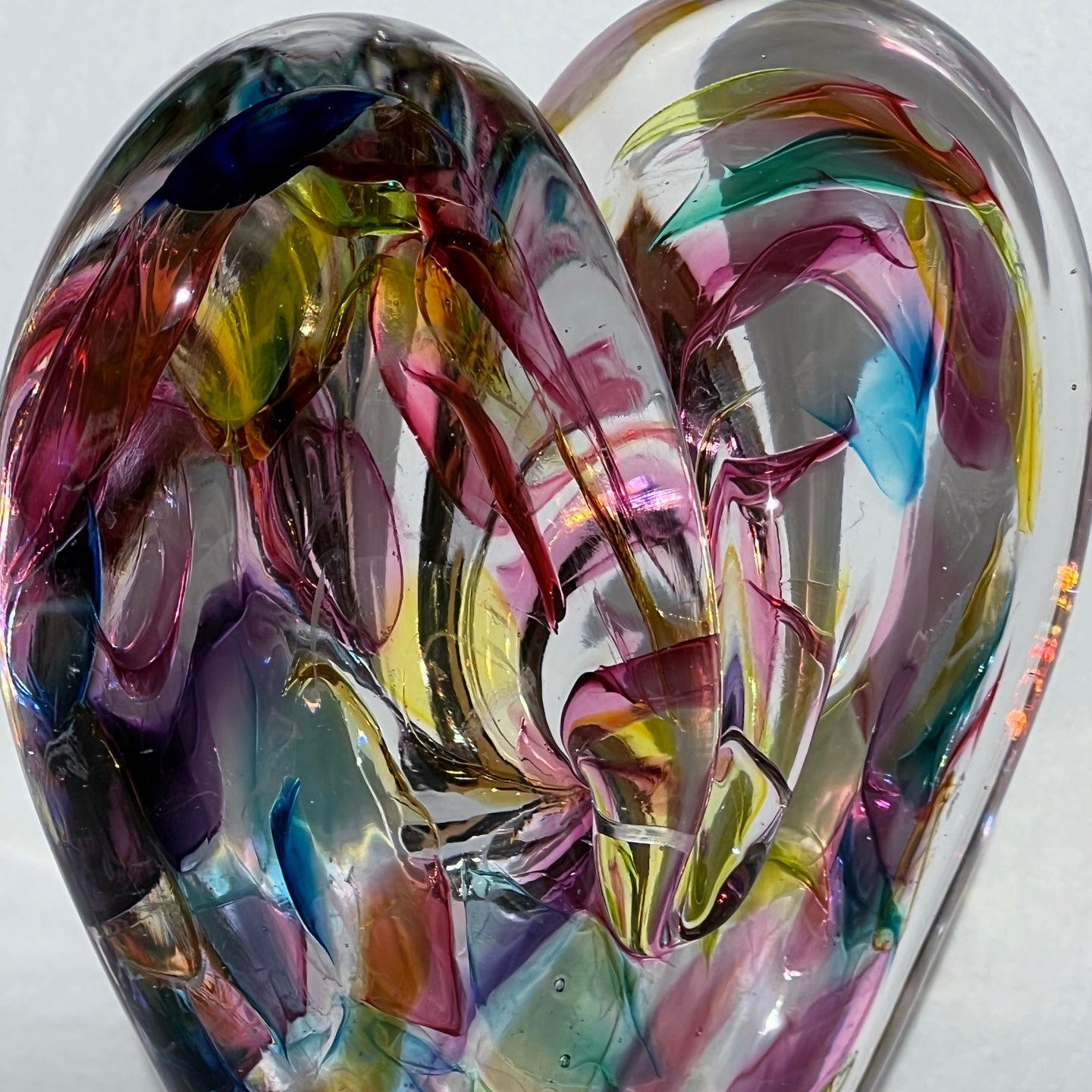 4.5 inches tall - Blown Glass Jewel Tone Heart