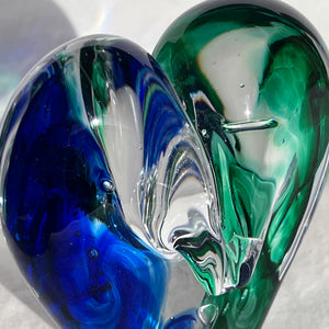 4.5 inches tall - Blown Glass Jewel Tone Heart