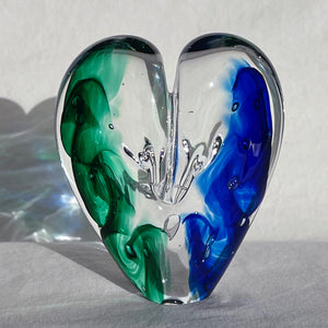 4.5 inches tall - Blown Glass Jewel Tone Heart