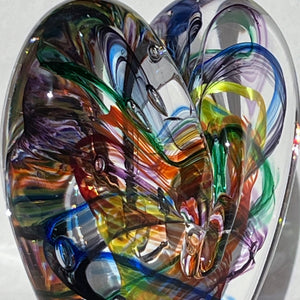 4.5 inches tall - Blown Glass Jewel Tone Heart