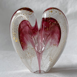 3.5 inches tall - Blown Glass Heart of Gold