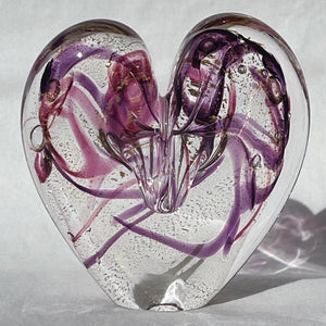 3.5 inches tall - Blown Glass Heart of Gold