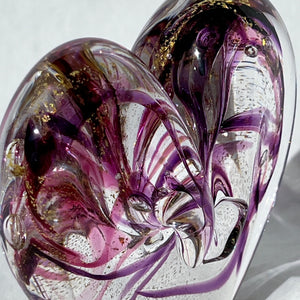 3.5 inches tall - Blown Glass Heart of Gold