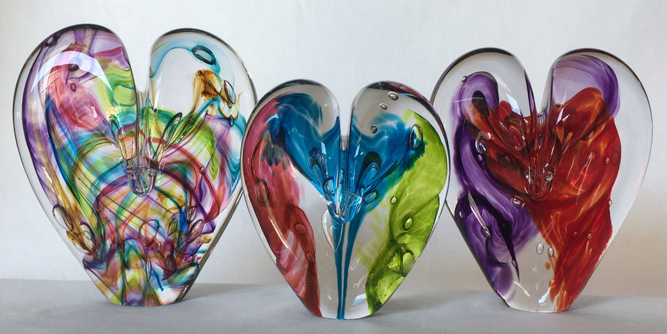 Go Fusing  Fused Glass Inclusion: Double Brass Hearts