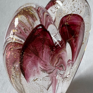 3.5 inches tall - Blown Glass Heart of Gold