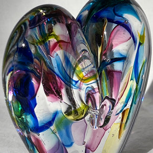 4 inches tall - Blown Glass Jewel Tone Heart