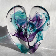 Load image into Gallery viewer, 3.5 inches tall - Blown Glass Jewel Tone Heart
