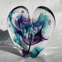Load image into Gallery viewer, 3.5 inches tall - Blown Glass Jewel Tone Heart
