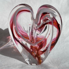 Load image into Gallery viewer, 4 inches tall - Blown Glass Jewel Tone Heart
