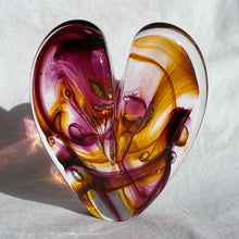 Load image into Gallery viewer, 4 inches tall - Blown Glass Jewel Tone Heart
