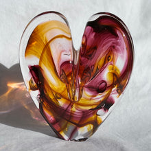 Load image into Gallery viewer, 4 inches tall - Blown Glass Jewel Tone Heart

