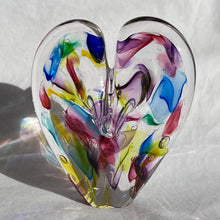 Load image into Gallery viewer, 4 inches tall - Blown Glass Jewel Tone Heart
