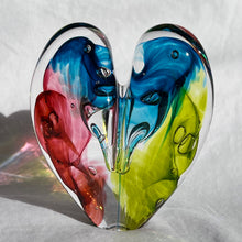 Load image into Gallery viewer, 4 inches tall - Blown Glass Jewel Tone Heart
