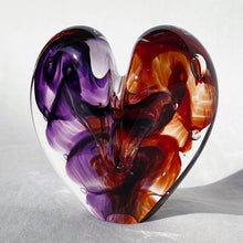 Load image into Gallery viewer, 3 inches tall - Blown Glass Jewel Tone Heart
