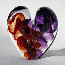 Load image into Gallery viewer, 3 inches tall - Blown Glass Jewel Tone Heart
