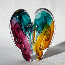 Load image into Gallery viewer, 3 inches tall - Blown Glass Jewel Tone Heart
