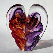 Load image into Gallery viewer, 3.5 inches tall - Blown Glass Jewel Tone Heart

