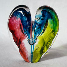 Load image into Gallery viewer, 3.5 inches tall - Blown Glass Jewel Tone Heart
