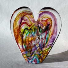 Load image into Gallery viewer, 5 inches tall - Blown Glass Jewel Tone Heart
