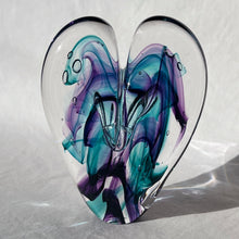 Load image into Gallery viewer, 5 inches tall - Blown Glass Jewel Tone Heart

