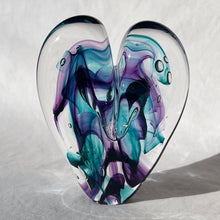 Load image into Gallery viewer, 5 inches tall - Blown Glass Jewel Tone Heart

